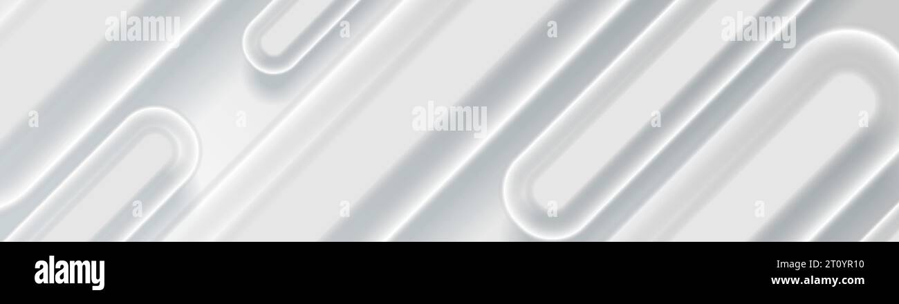 Grauer weißer abstrakter Firmenhintergrund mit diagonalen Streifen. Vektorbanner-Design Stock Vektor