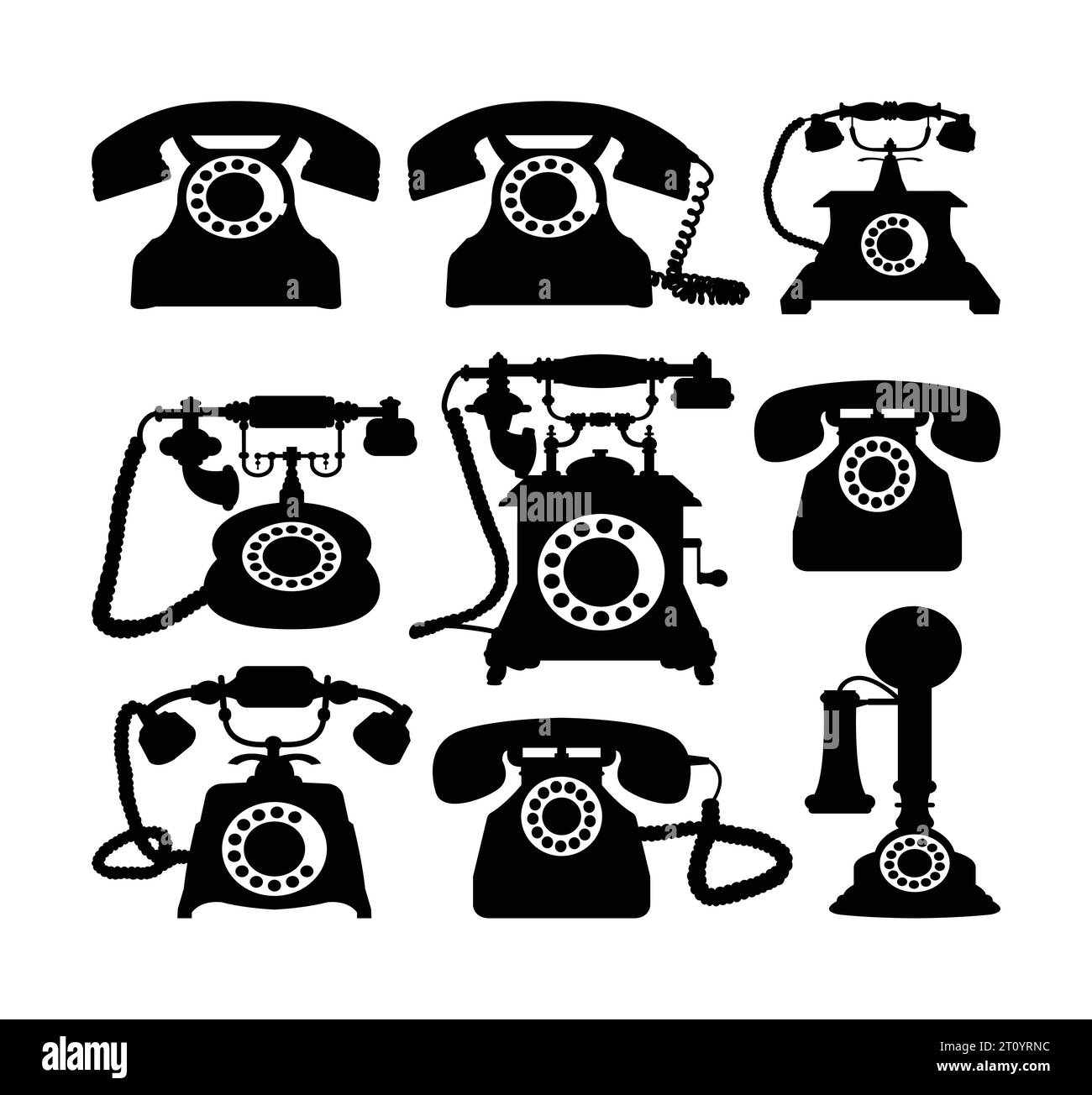 Silhouette des Objektes des Telefons für Telekommunikation Stock Vektor