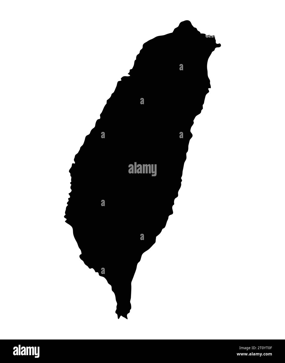 Taiwan Insel Karte Silhouette Region Gebiet, schwarze Form Stil Illustration Stock Vektor
