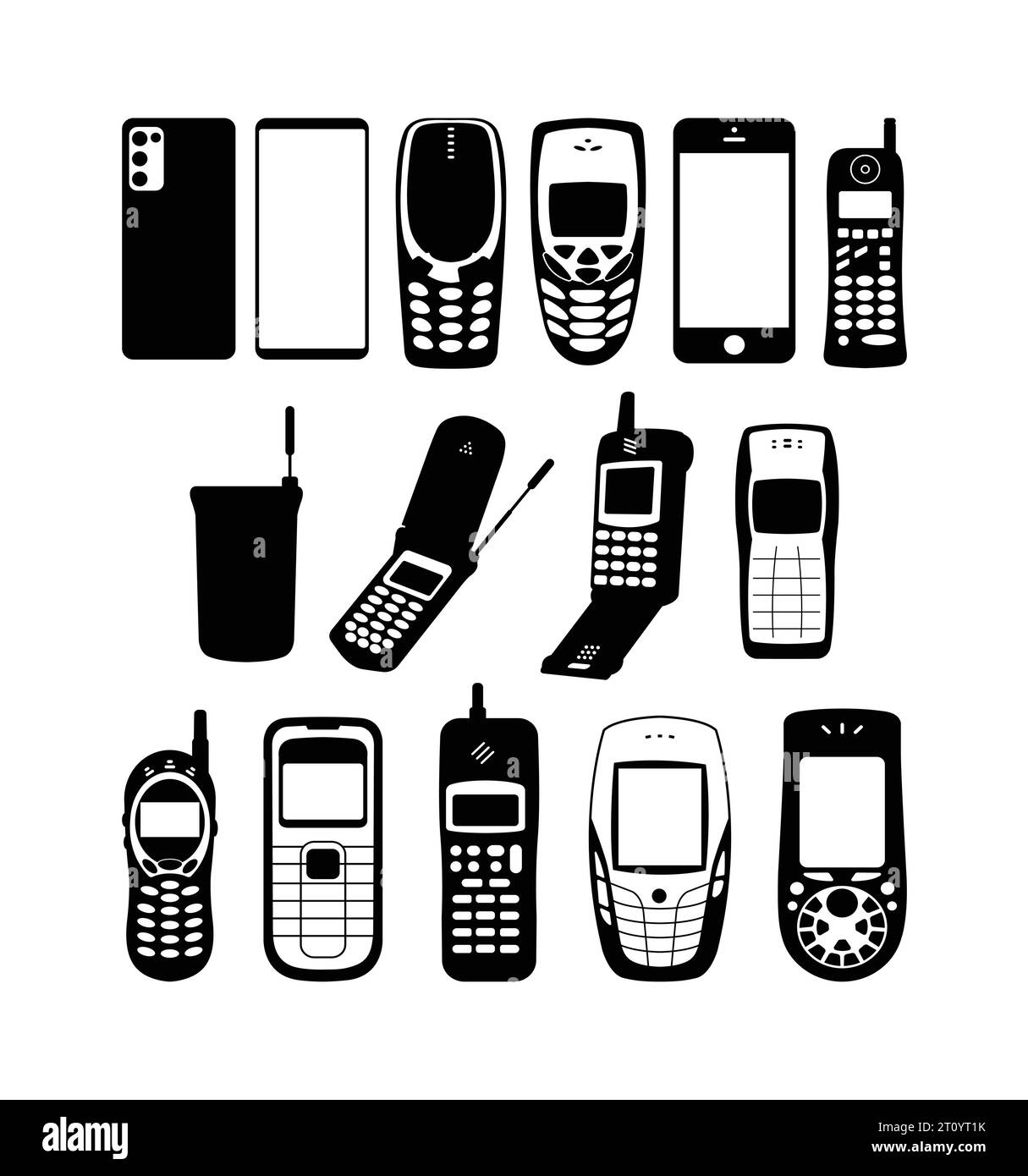 Silhouette des Objektes des Telefons für Telekommunikation Stock Vektor