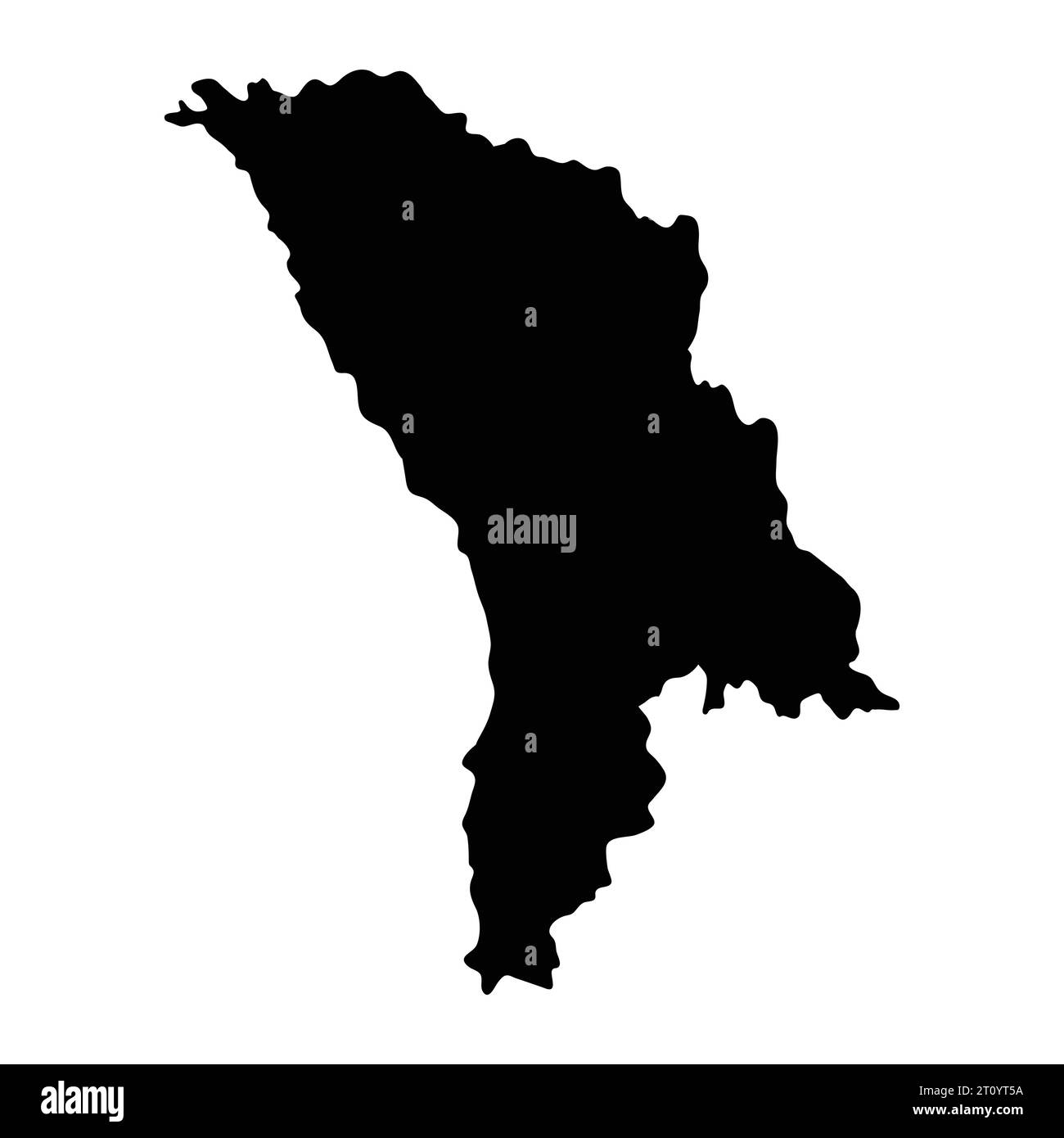 Moldawien Insel Karte Silhouette Region Gebiet Gebiet, schwarze Form Stil Illustration Stock Vektor