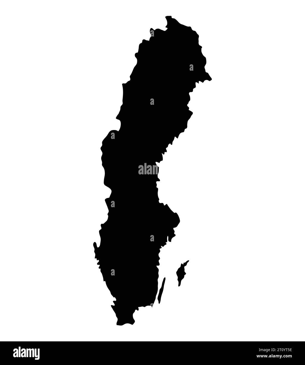 Schweden Inselkarte Silhouette Region Gebiet, schwarze Form Stil Illustration Stock Vektor