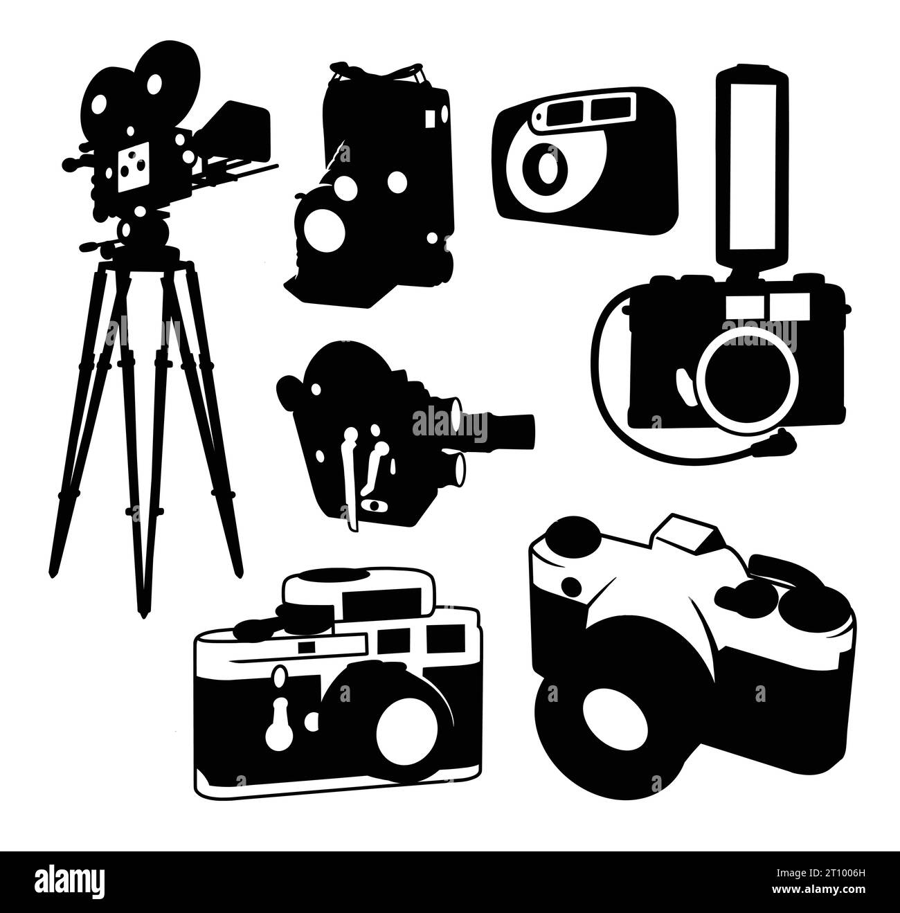 Kamerafotografie kreative Silhouette für Videoaufnahmen Stock Vektor