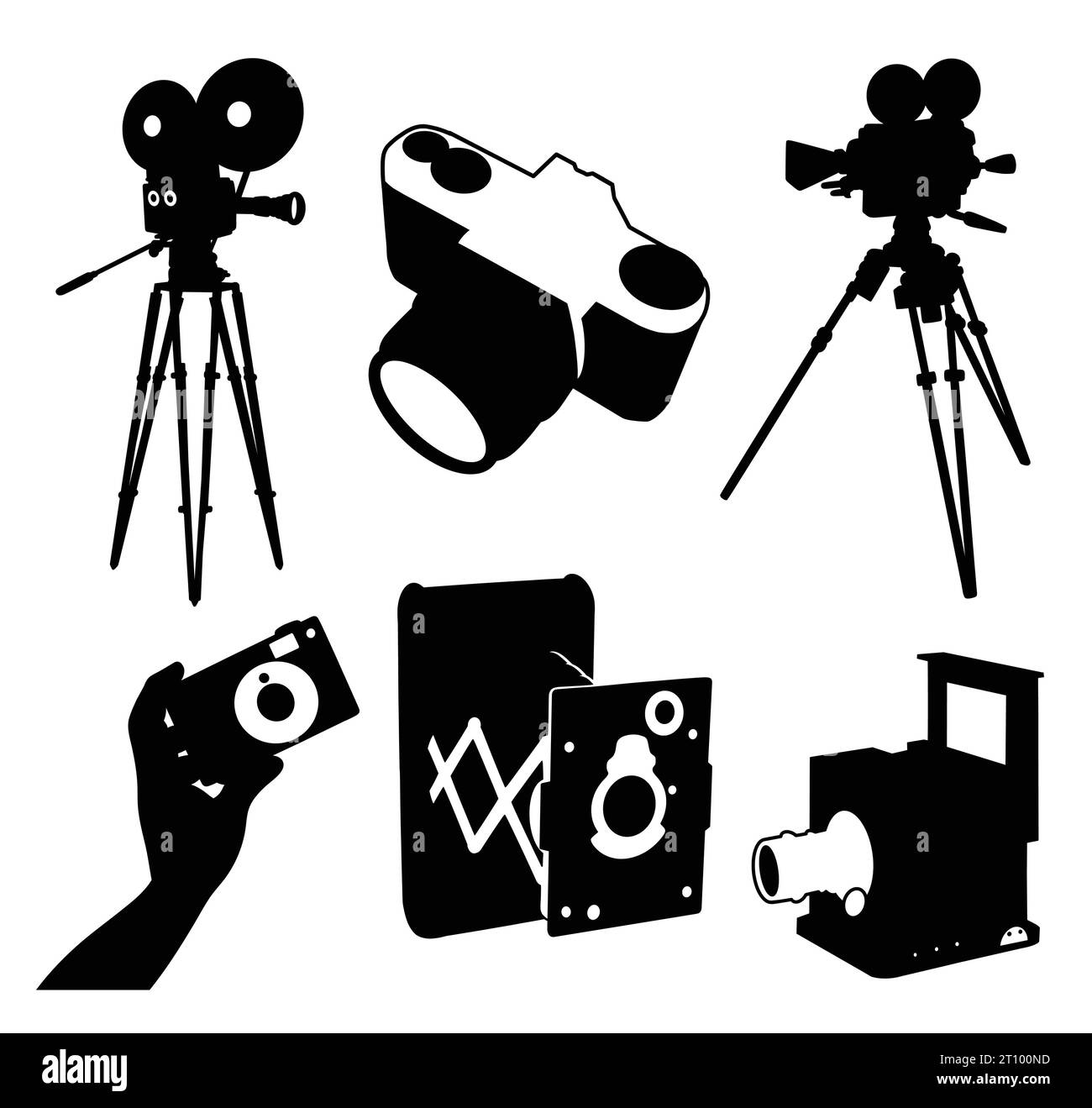 Kamerafotografie kreative Silhouette für Videoaufnahmen Stock Vektor