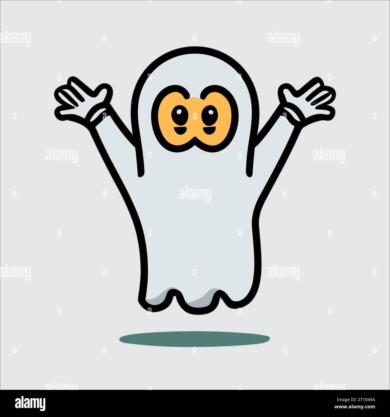 Niedlicher Halloween-Geistervektor: Bezaubernde und gruselige Grafiken, die deine Designs verfolgen. Perfekt für festliche Dekorationen! Stock Vektor