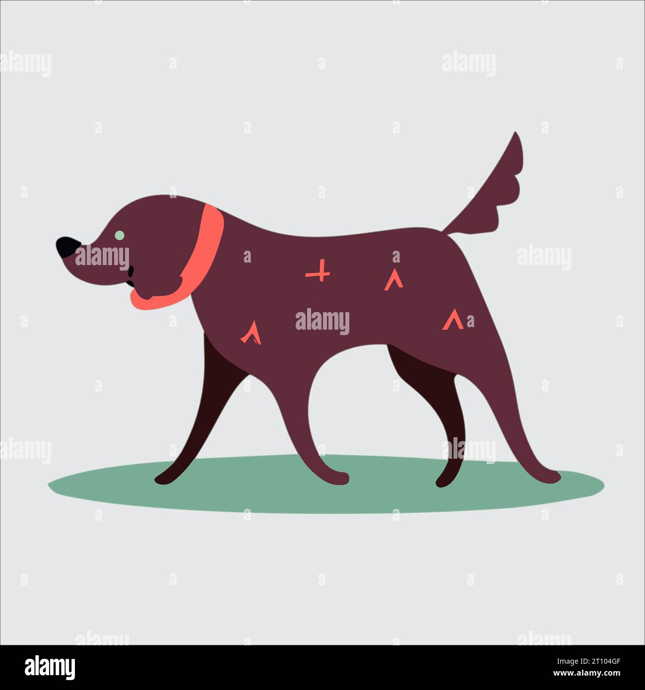 Dieser animierte Vektor stellt ein bewegtes Bild eines Hundes dar, der läuft und eine lebendige und bezaubernde Illustration schafft. Stock Vektor