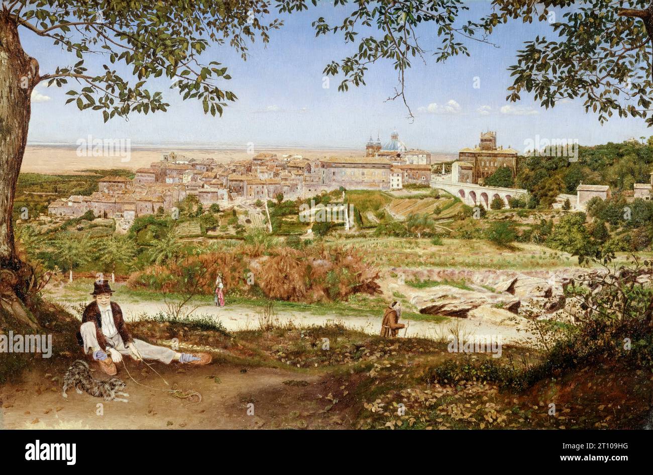 Ariccia, nahe Rom, Italien, Landschaftsgemälde in Öl auf Tafel von John William Inchbold, 1860 Stockfoto