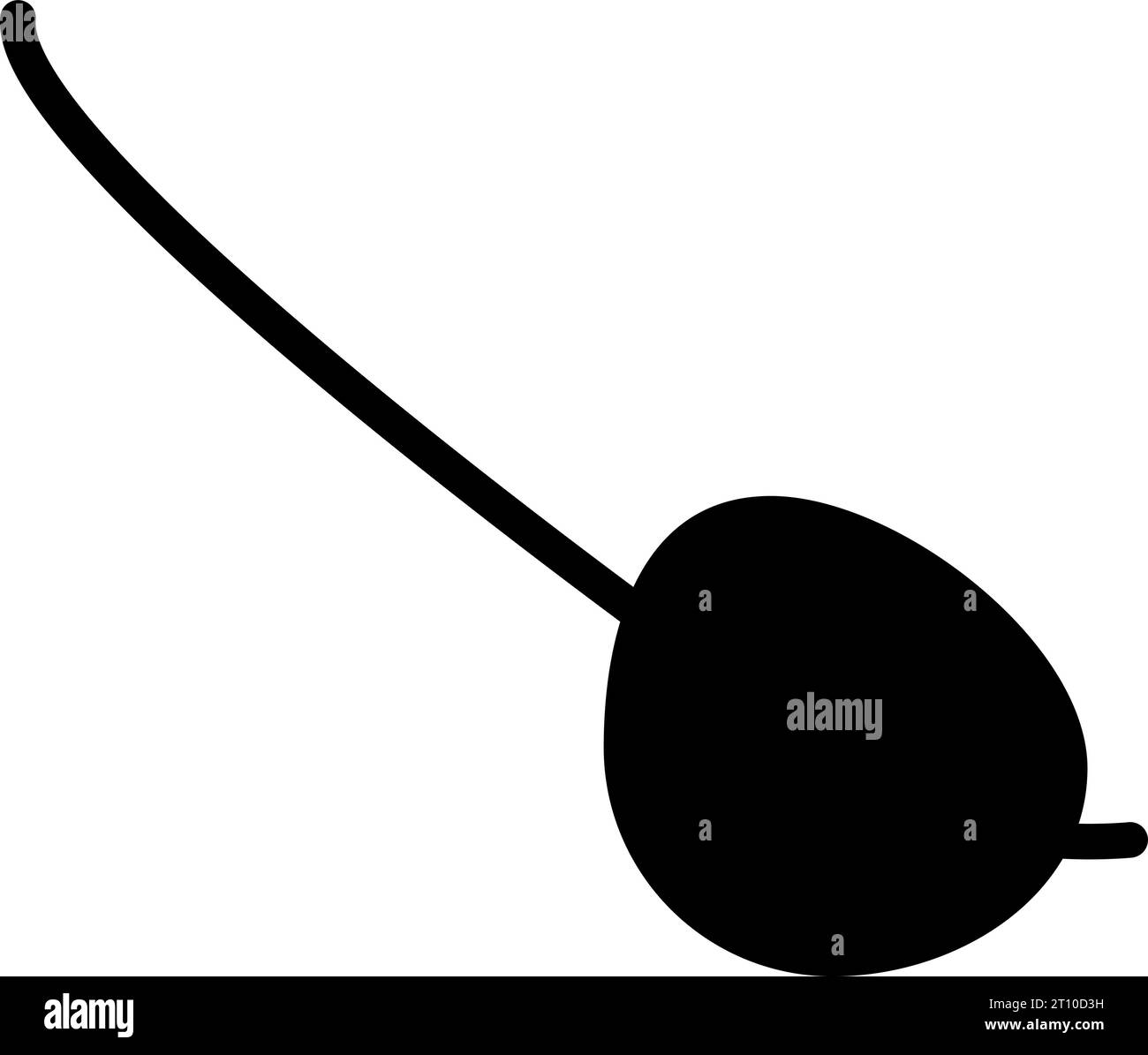 Form eines Augenaufnäher aus Piratenleder mit Kordelzug. Gesundheits- und Sehschutz. Symbol für Zubehör für Augenschutz für Kontur. Einfache schwarz-weiße Silhouette Stock Vektor