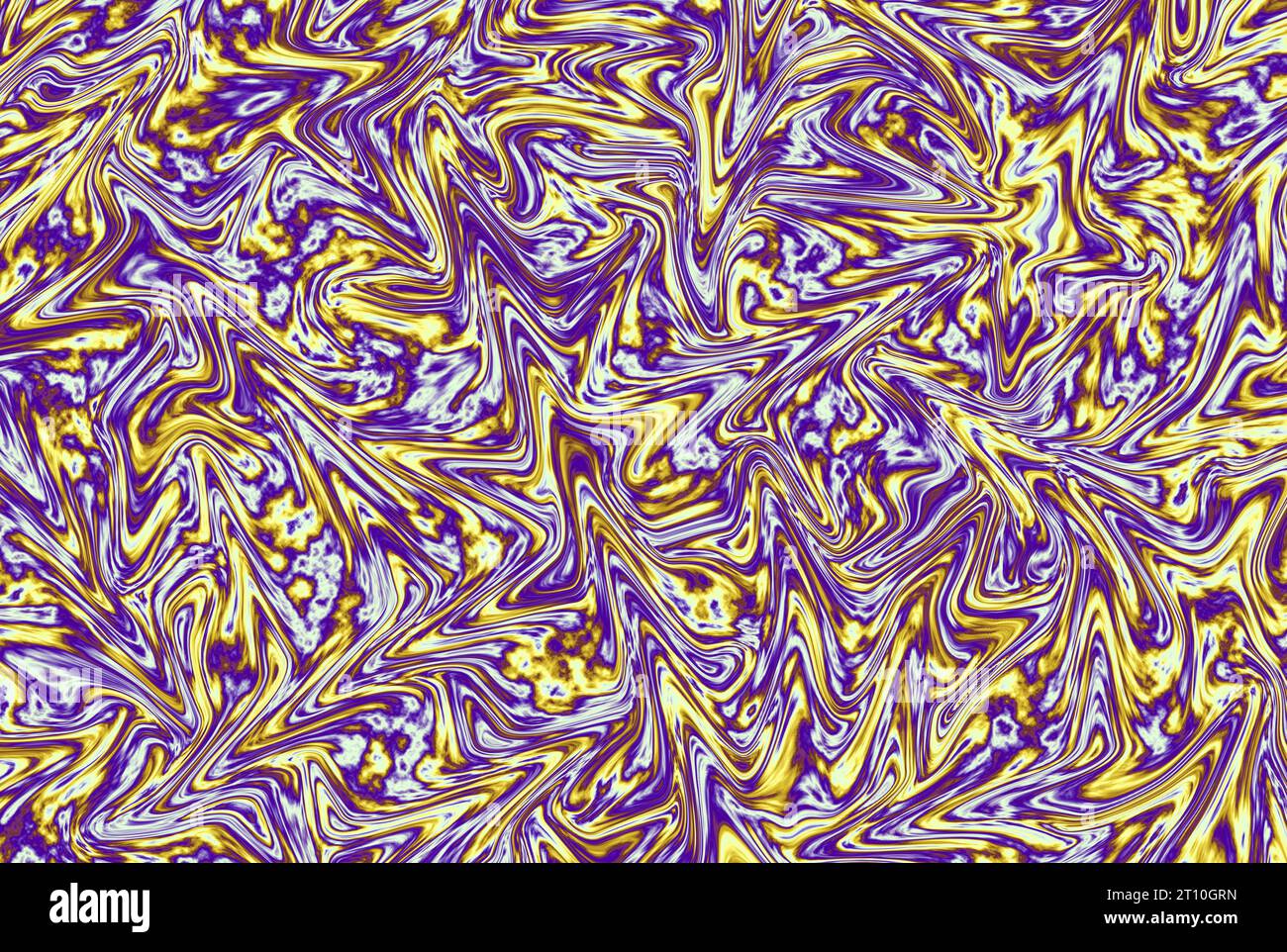 Abbildung der flüssigen Farbstruktur des Farbverlaufs Blau und Gold für abstrakten Hintergrund Stockfoto