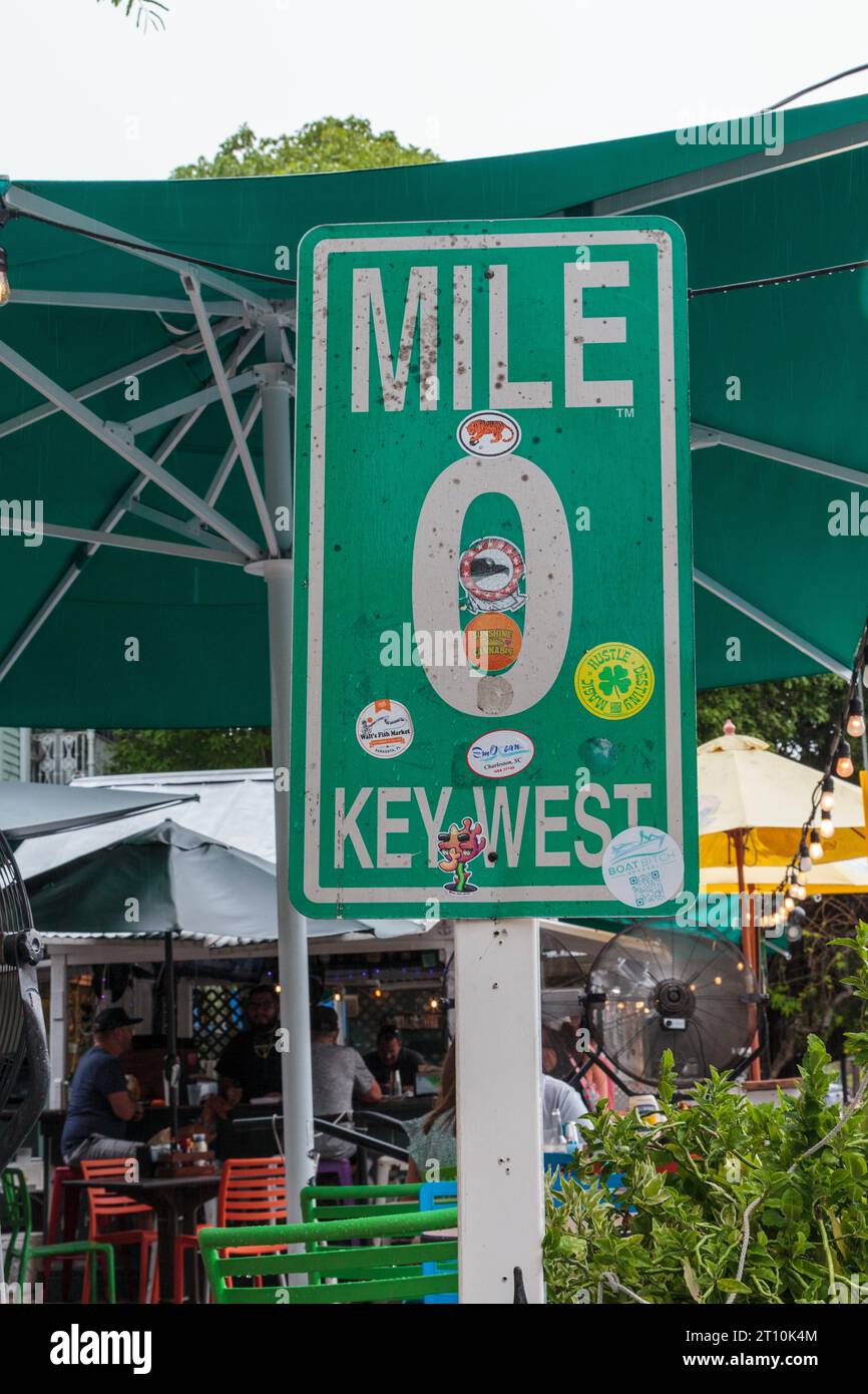 Mile Marker Zero, US Highway 1, Key West, Florida, USA Stockfoto