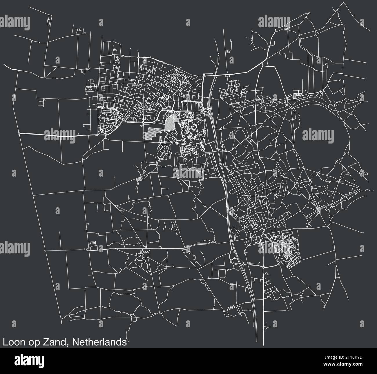 Straßenkarte von LOON OP ZAND, NIEDERLANDE Stock Vektor