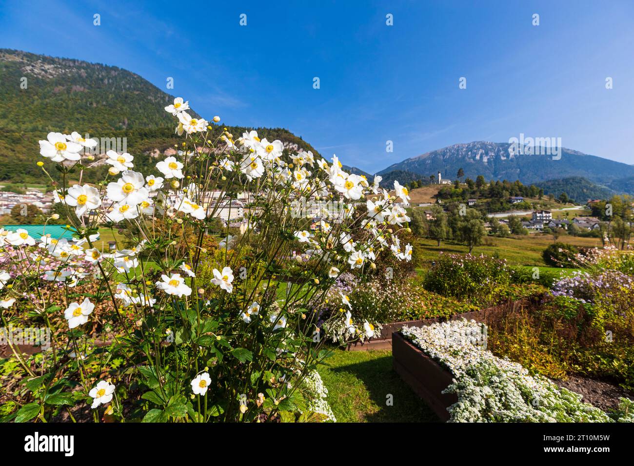 Italien Trentino Pieve Tesino - Giardino d'Europa de Gasperi Stockfoto