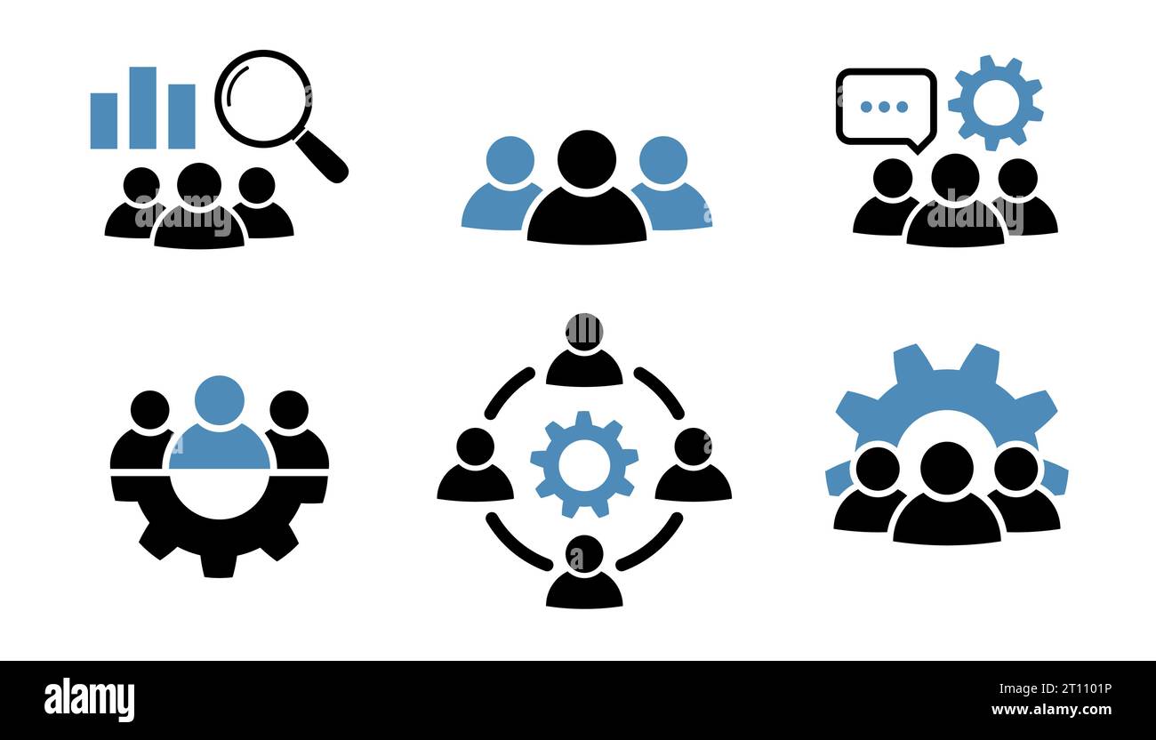 Business Teamwork und Analytic Icon in Flat Stock Vektor