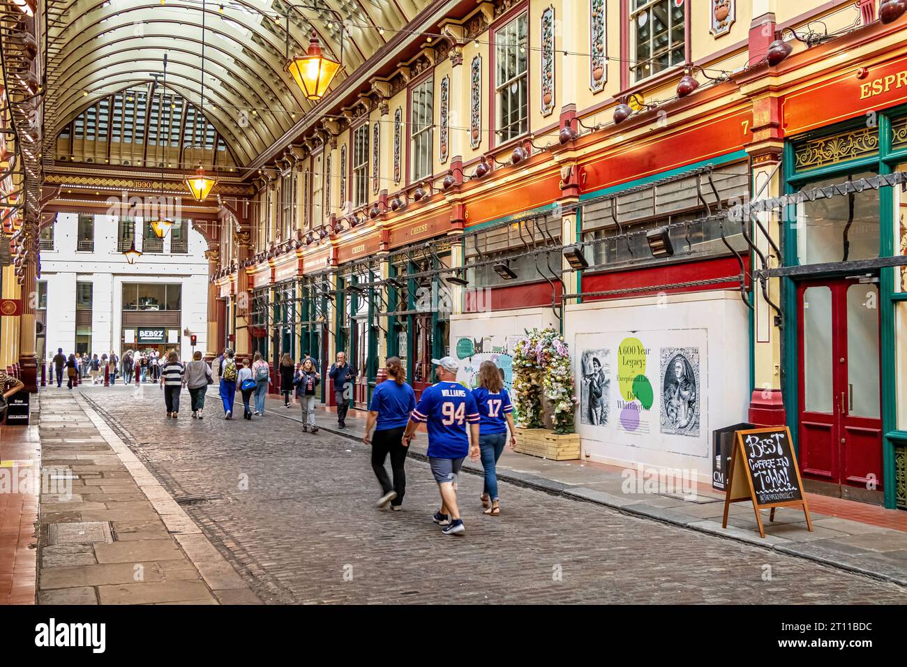 Der Leadenhall Market ist einer der ältesten Märkte Londons aus dem 14. Jahrhundert und befindet sich im historischen Zentrum der City of London Stockfoto