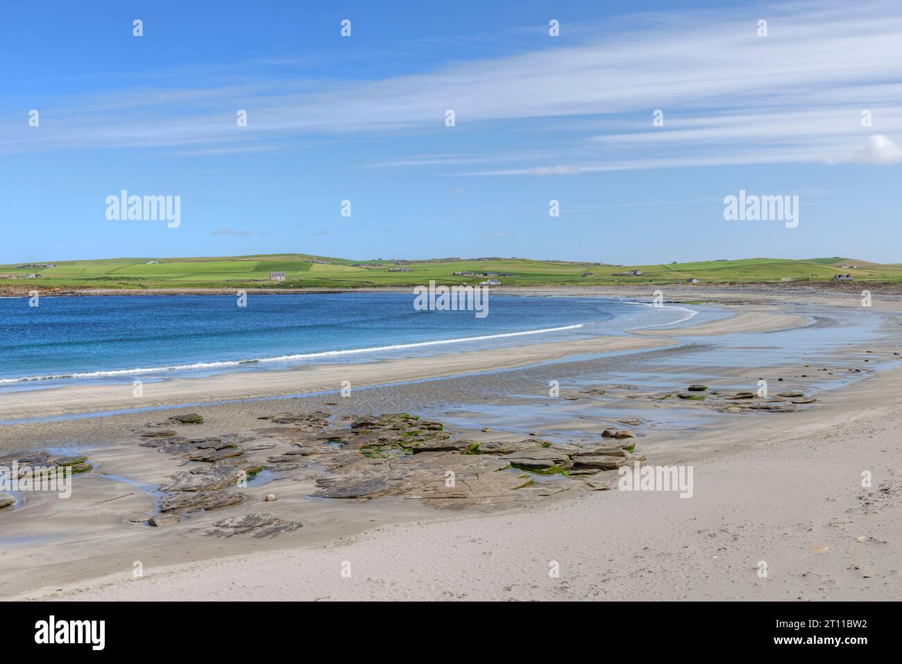 Skara Brae ist eine neolithische Siedlung in Orkney, Schottland. Es ist eines der vollständigsten neolithischen Dörfer in Europa und gehört zum UNESCO-Weltkulturerbe Stockfoto