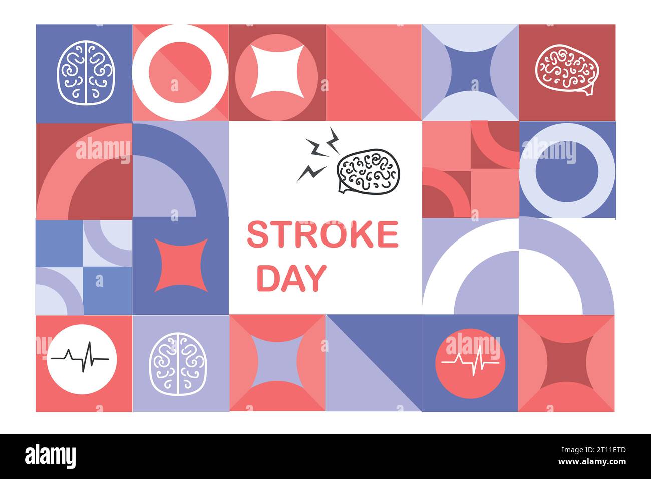 Schlaganfalltag. Urlaubskonzept, bauhaus-Banner Stock Vektor