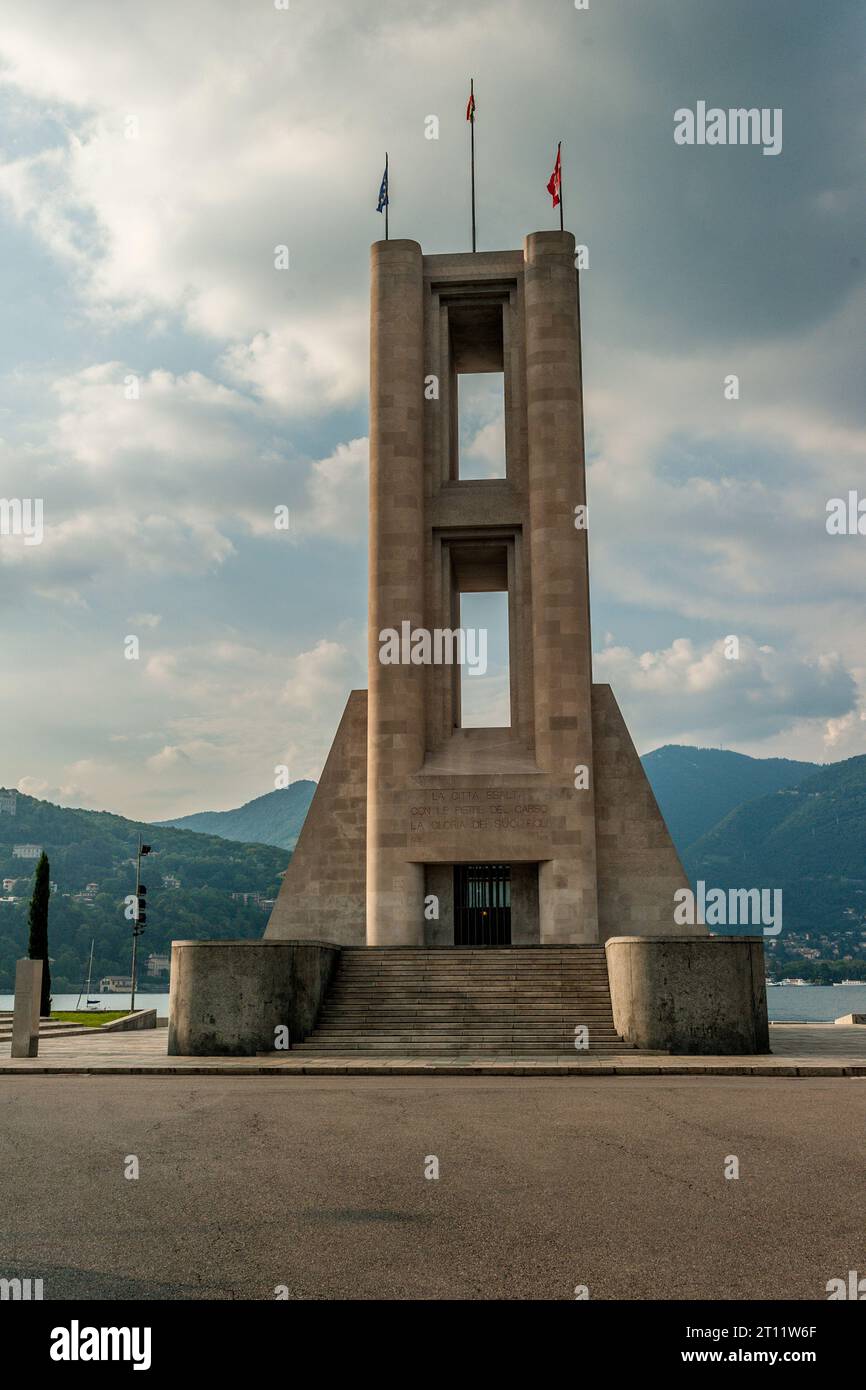 Monumento Ai Caduti in Como, Gedenkstätte für den 1. Weltkrieg Stockfoto