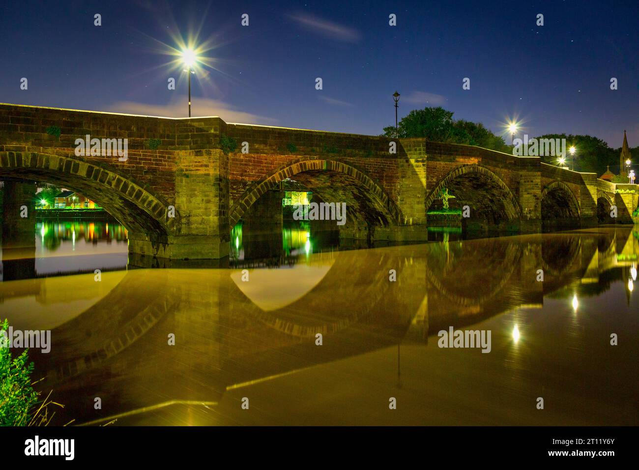 Penwortham Old Bridge, Preston, Lancashire Stockfoto