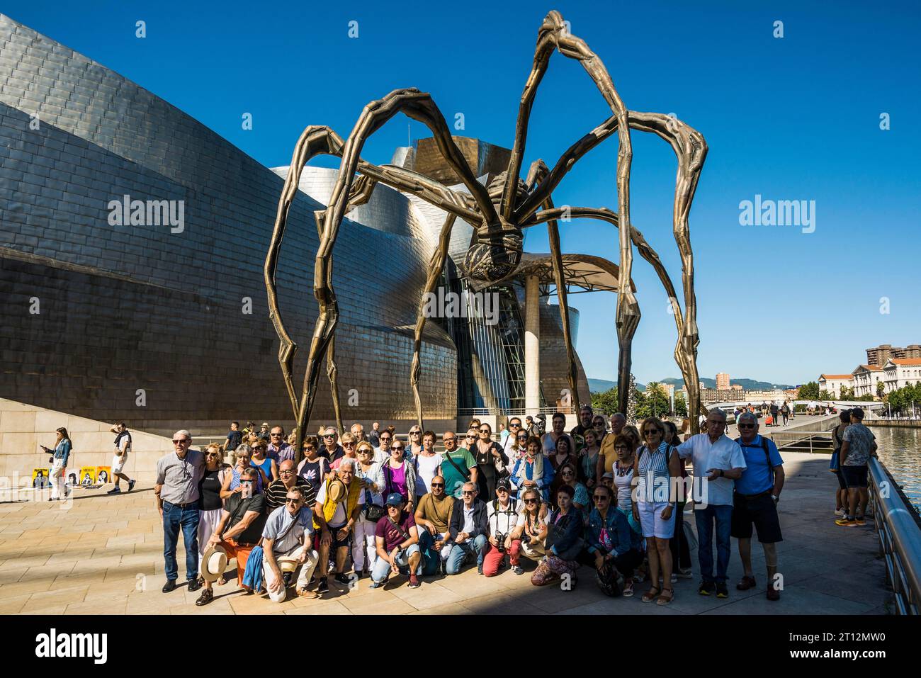 Guggenheim Museum Bilbao, Architekt Frank O. Gehry, Skulptur Maman von Louise Bourgeois, Bilbao, Baskenland, Spanien Stockfoto