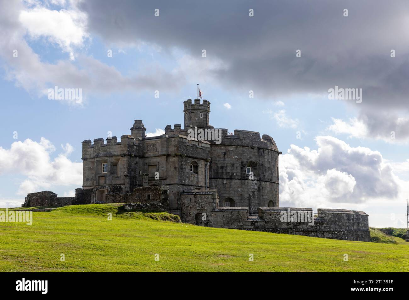 September 2023, Pendennis Castle Falmouth Cornwall England, Großbritannien, erbaut von Henry V111 als eine der Festungen Stockfoto