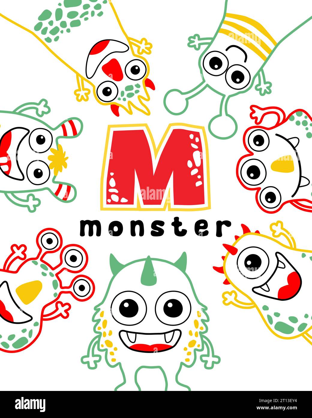Set von lustigen Monster-Vektor-Cartoon Stock Vektor