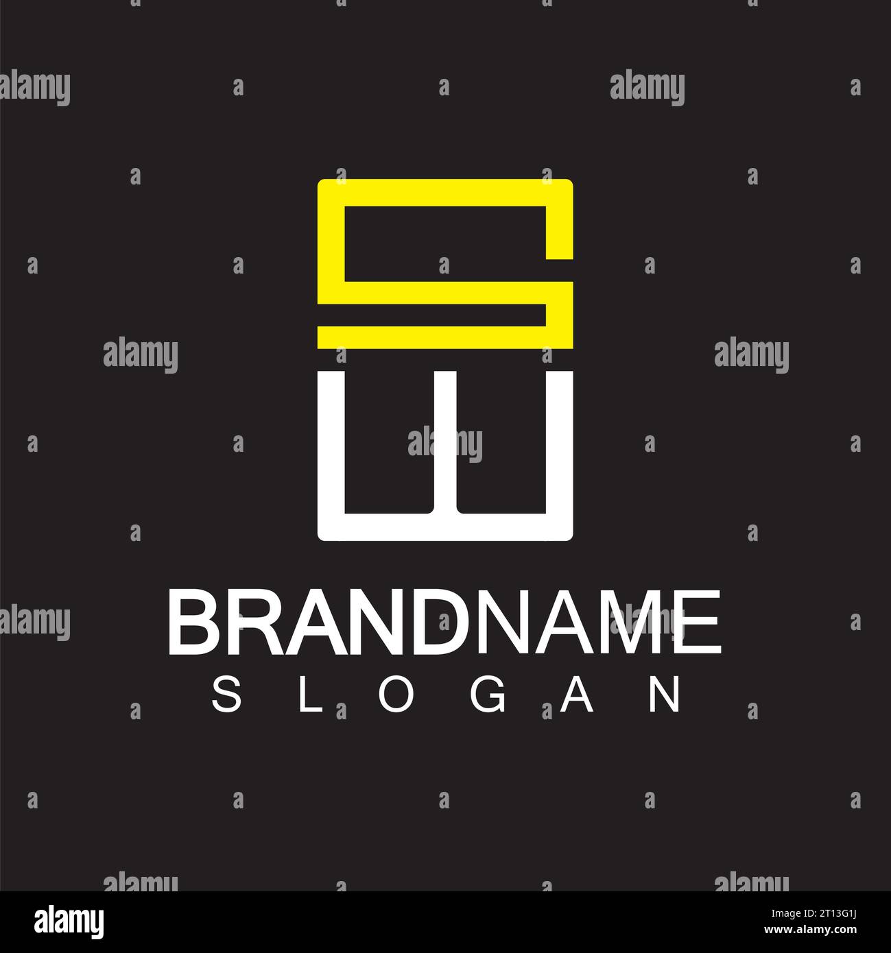 Designvorlage für Buchstaben SW oder WS-Logo Stock Vektor