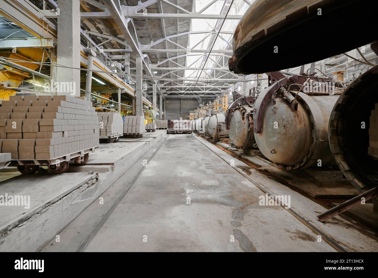 Verdauungsabteilung in der Kieselgelsteinfabrik Stockfoto