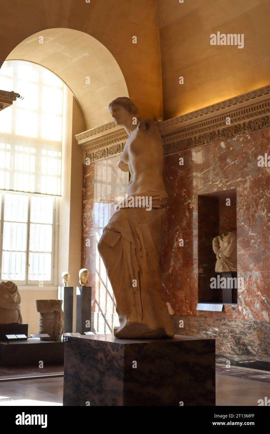 Venus de Milo Louvre. Louvre Museum, Paris, Frankreich. Skulpturengalerie im Louvre. Stockfoto