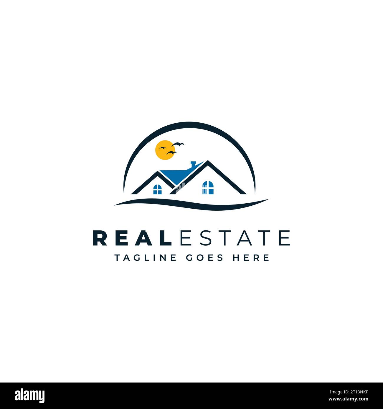 Real Estate Logo Design, Vektor Business Logo Vorlage - einfaches Haus oder Haus Design für Immobilien Geschäft. Stock Vektor