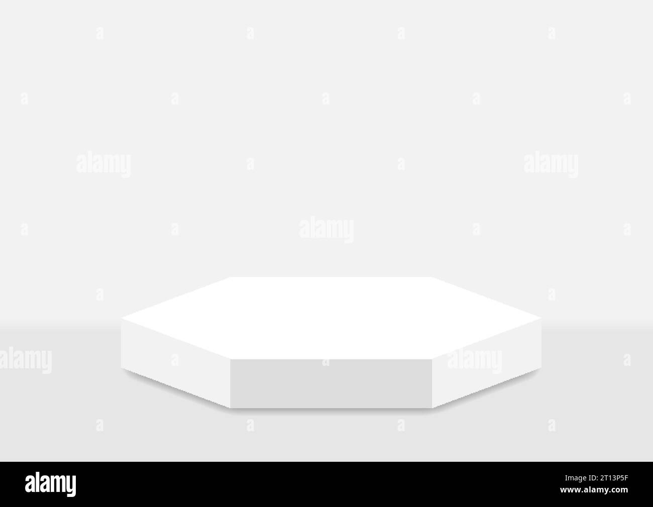 Weißer sechseckiger Podium abstrakter Hintergrund. Vektordesign Stock Vektor