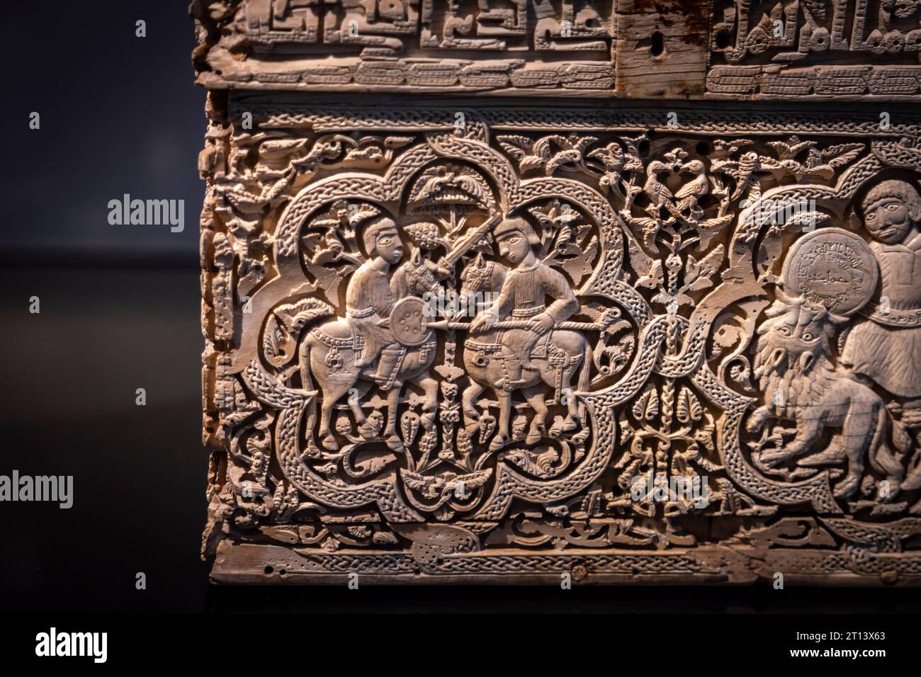 Spanisch-arabische Brust des Klosters Leire, 1004 nach Christus. Hergestellt in der Werkstatt Madinat Al-Zahira, Museum von Navarra, Pamplona, Navarra, Spa Stockfoto