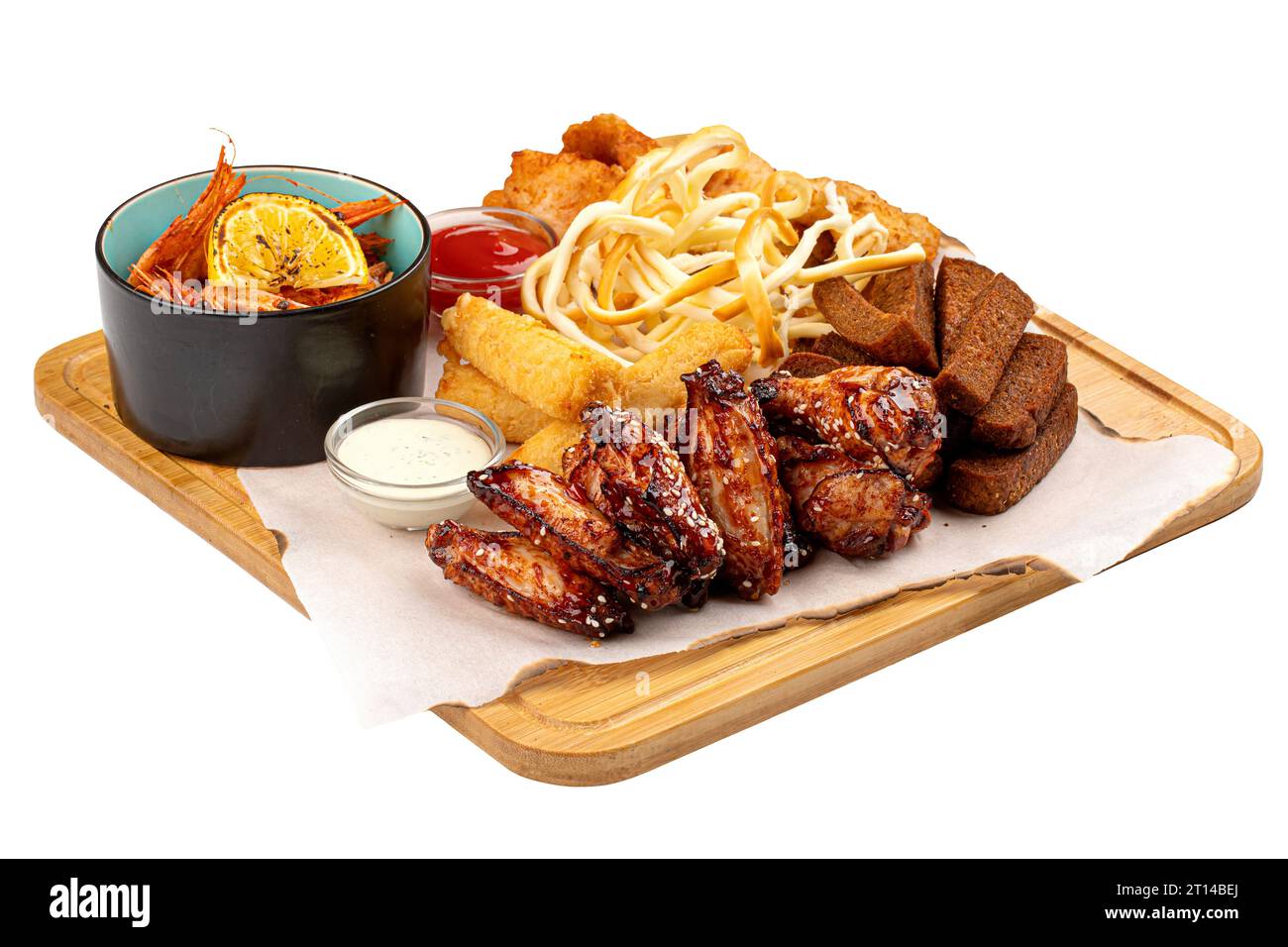 Portion Bier Vorspeise Set Platte Stockfoto