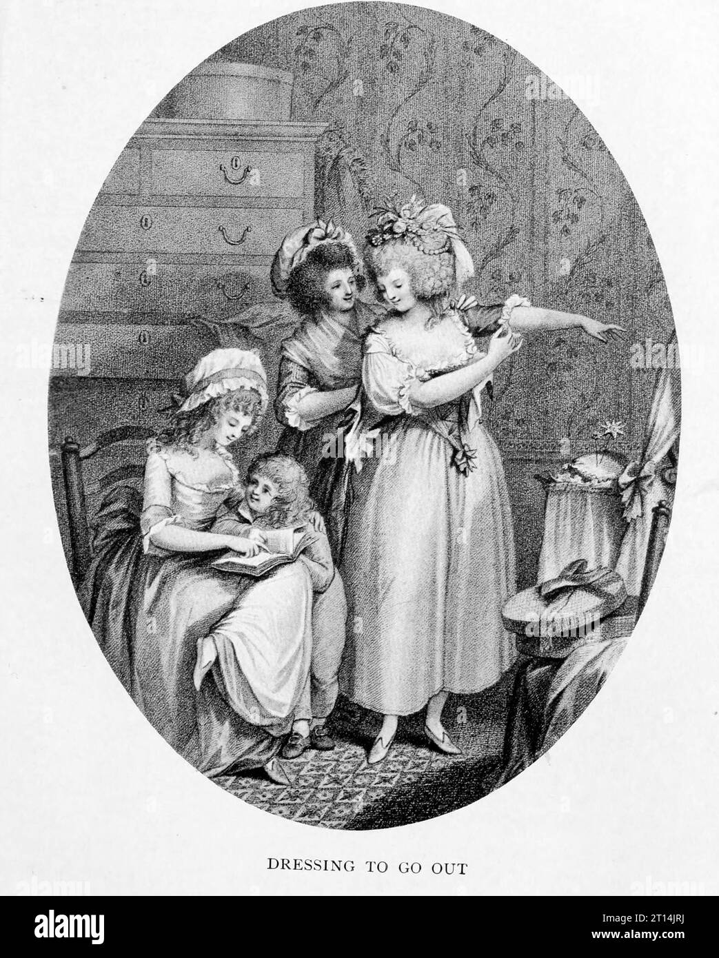 Dressing to go out aus dem Buch Jane Austen and her Times von Mitton, G. E. (Geraldine Edith); Austen, Jane, 1775-1817 Publikationsdatum 1905 PublisherLondon, Methuen and Co Stockfoto