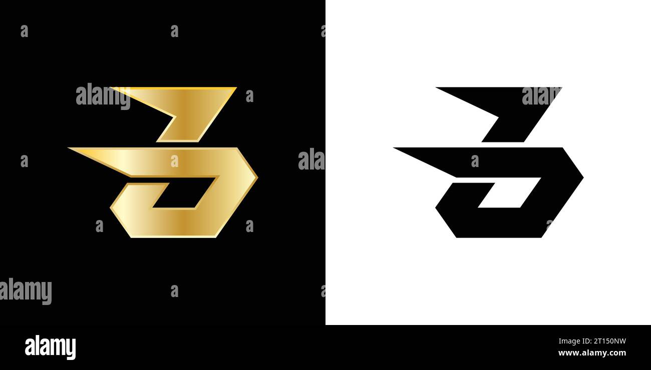 Logo-Design mit b-Buchstaben, erstes b-Logo, b-Logo, Kreativsymbol, Gold, Vektor Stock Vektor
