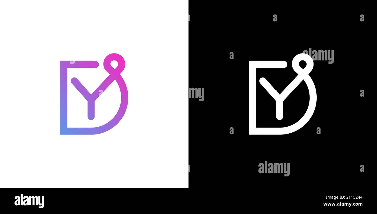 DY YD Logo, DY YD Monogramm, Initial YD DY Logo, Letter YD DY Logo, Symbol, Vektor Stock Vektor