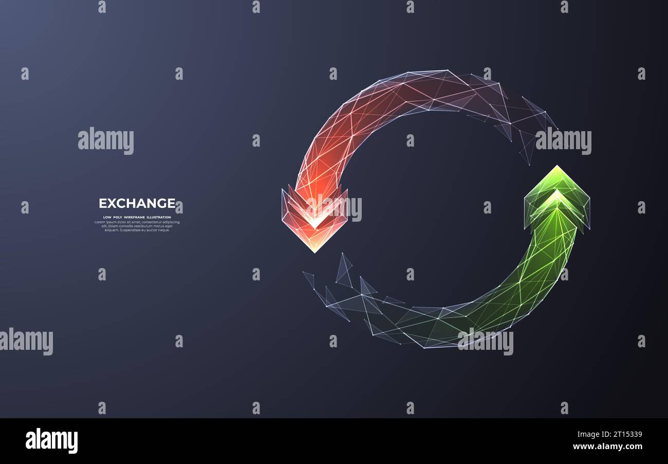 Abstrakt zwei Pfeile runden grün und rot ab Stock Vektor