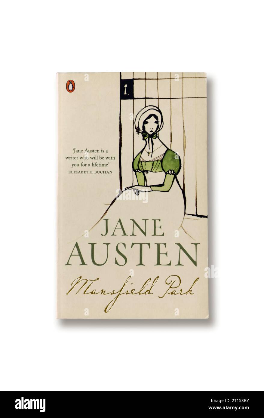 Mansfield Park Roman von Jane Austen im Taschenbuch veröffentlicht bei Penguin Classics; Ausschnitt mit reinweißem Hintergrund. Stockfoto