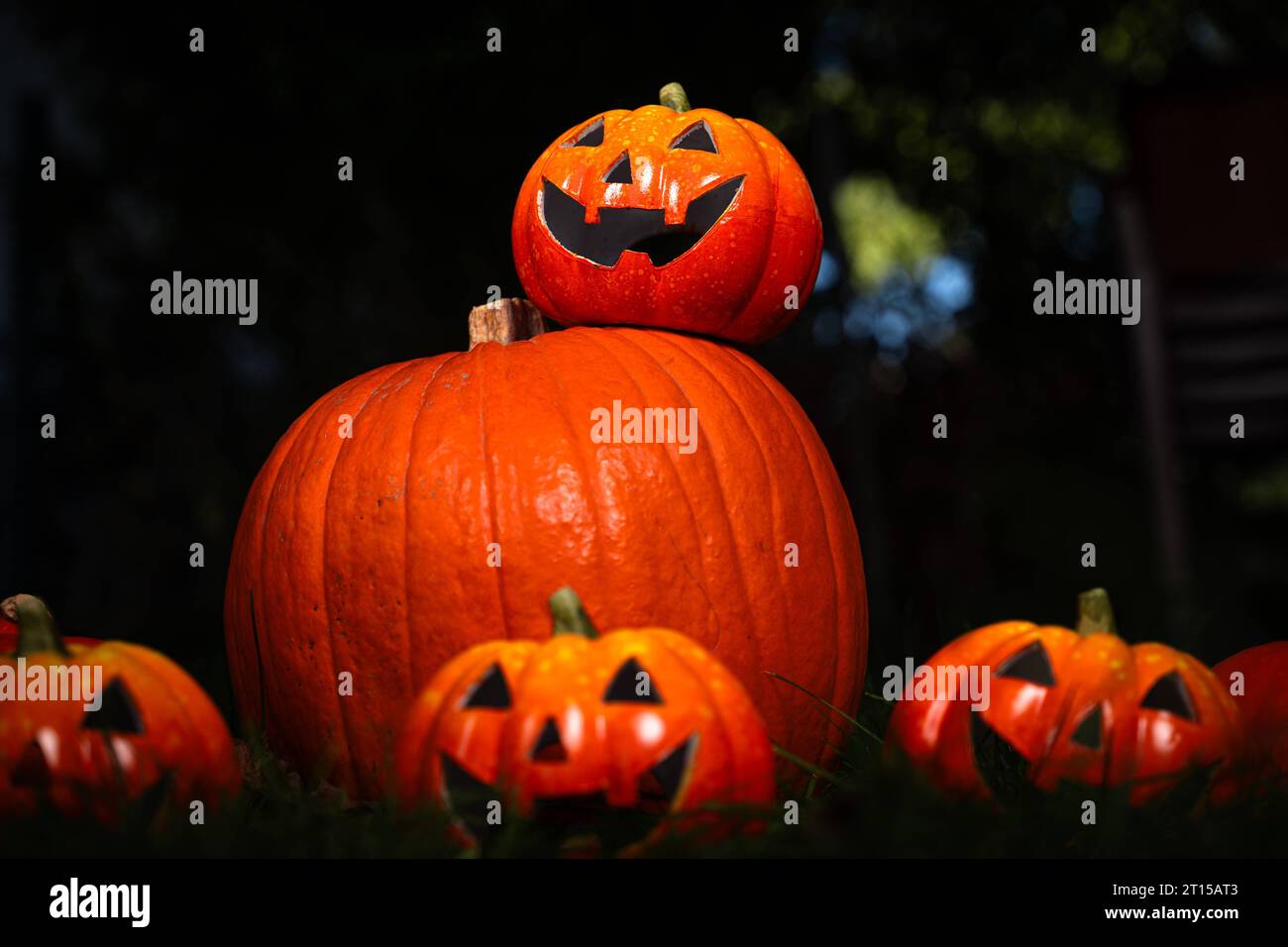 Augsburg, Bayern, Deutschland. Oktober 2023. Halloween Kürbisse mit ...