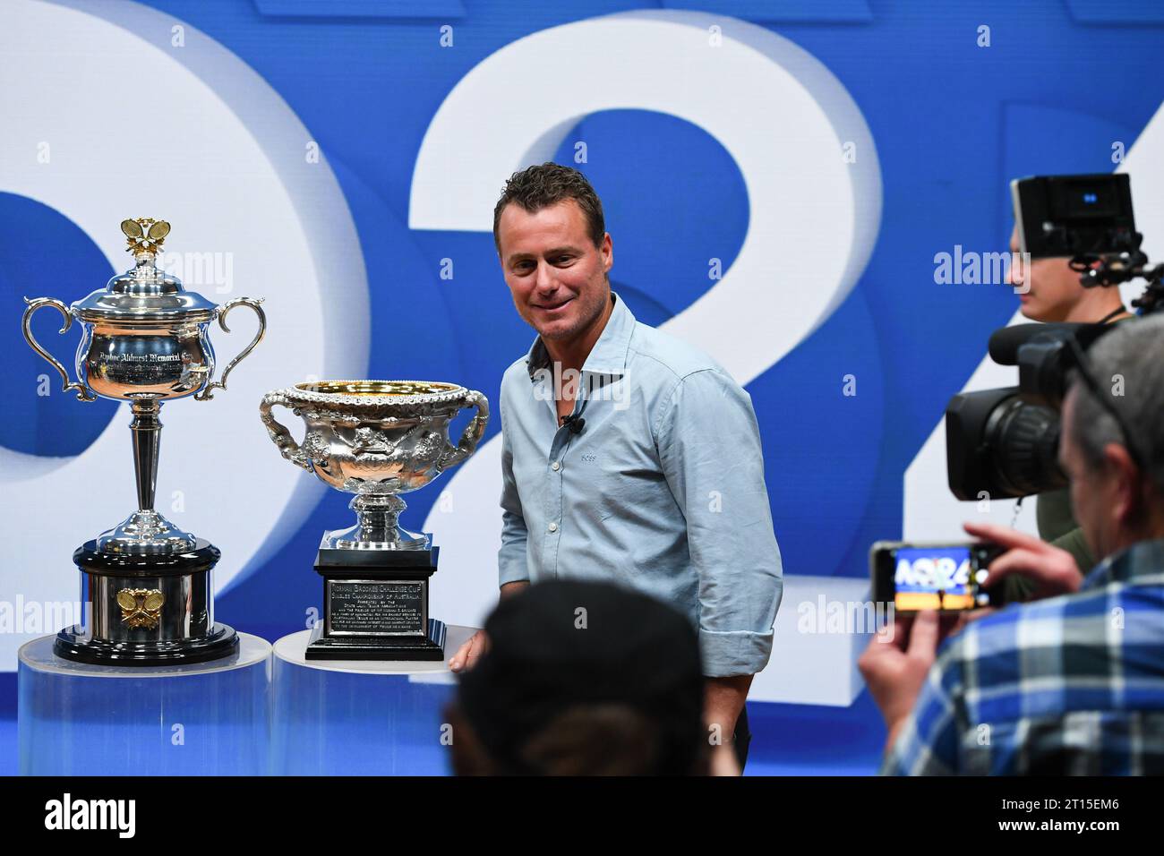 Melbourne, Australien. Oktober 2023. Die australische Tennislegende Lleyton Hewitt ist bei den Australian Open 2024 Media Launch zu sehen. Quelle: SOPA Images Limited/Alamy Live News Stockfoto