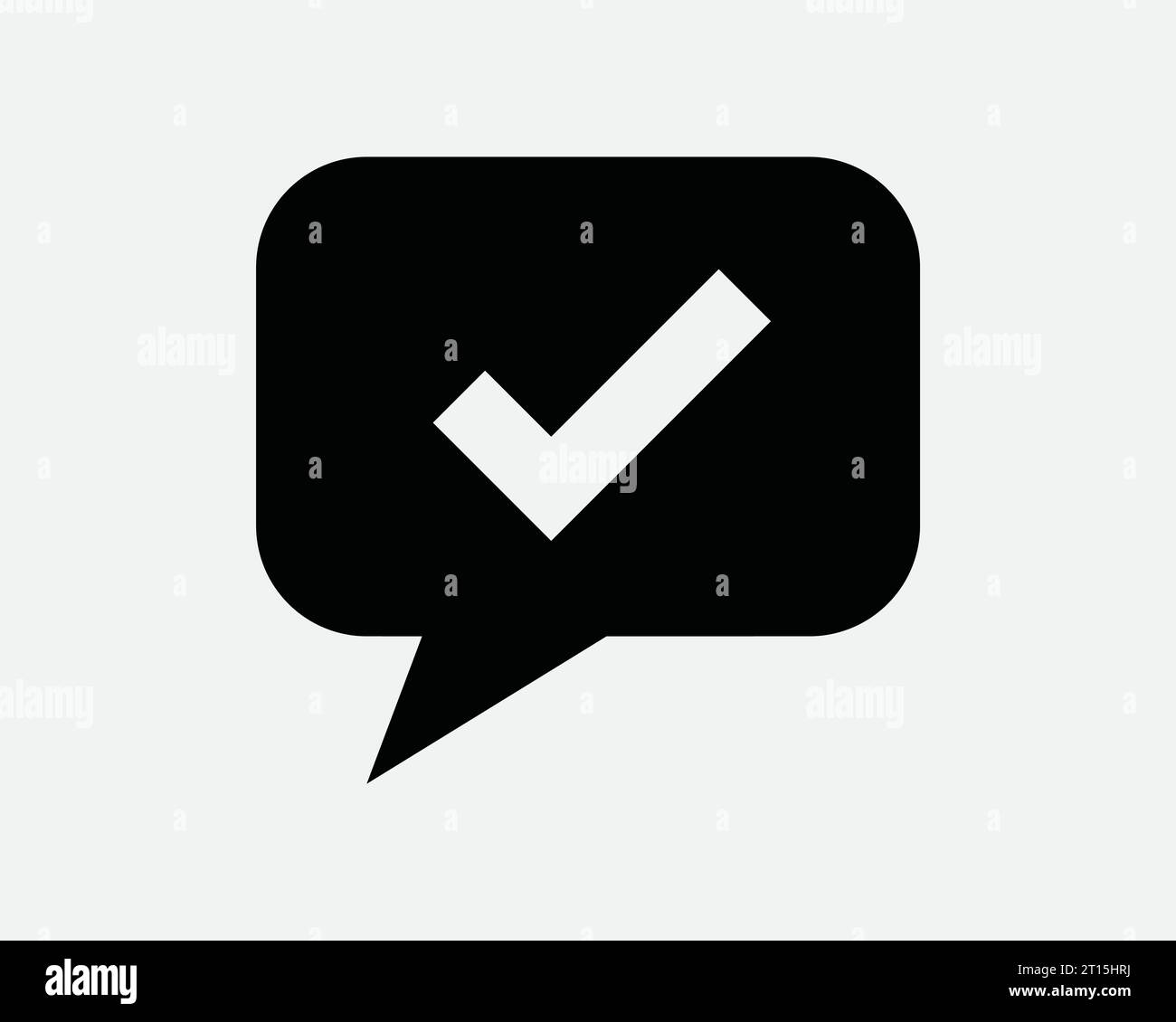 Symbol „Kommentar genehmigen“ Verifizieren „Verified Chatbox“ Nachricht gesendet Senden Empfangen Empfangen Akzeptieren rechts aktivieren Schwarze Umrissform Symbol EPS-Vektor Stock Vektor