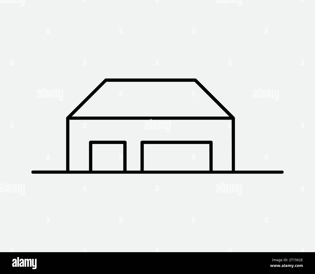 Haus Linie Icon Home Housing Shelter Building Property Apartment Hypothekenwohnung Architektur Schwarz weiß Umrisslinie Form Zeichen Symbol EPS Vektor Stock Vektor