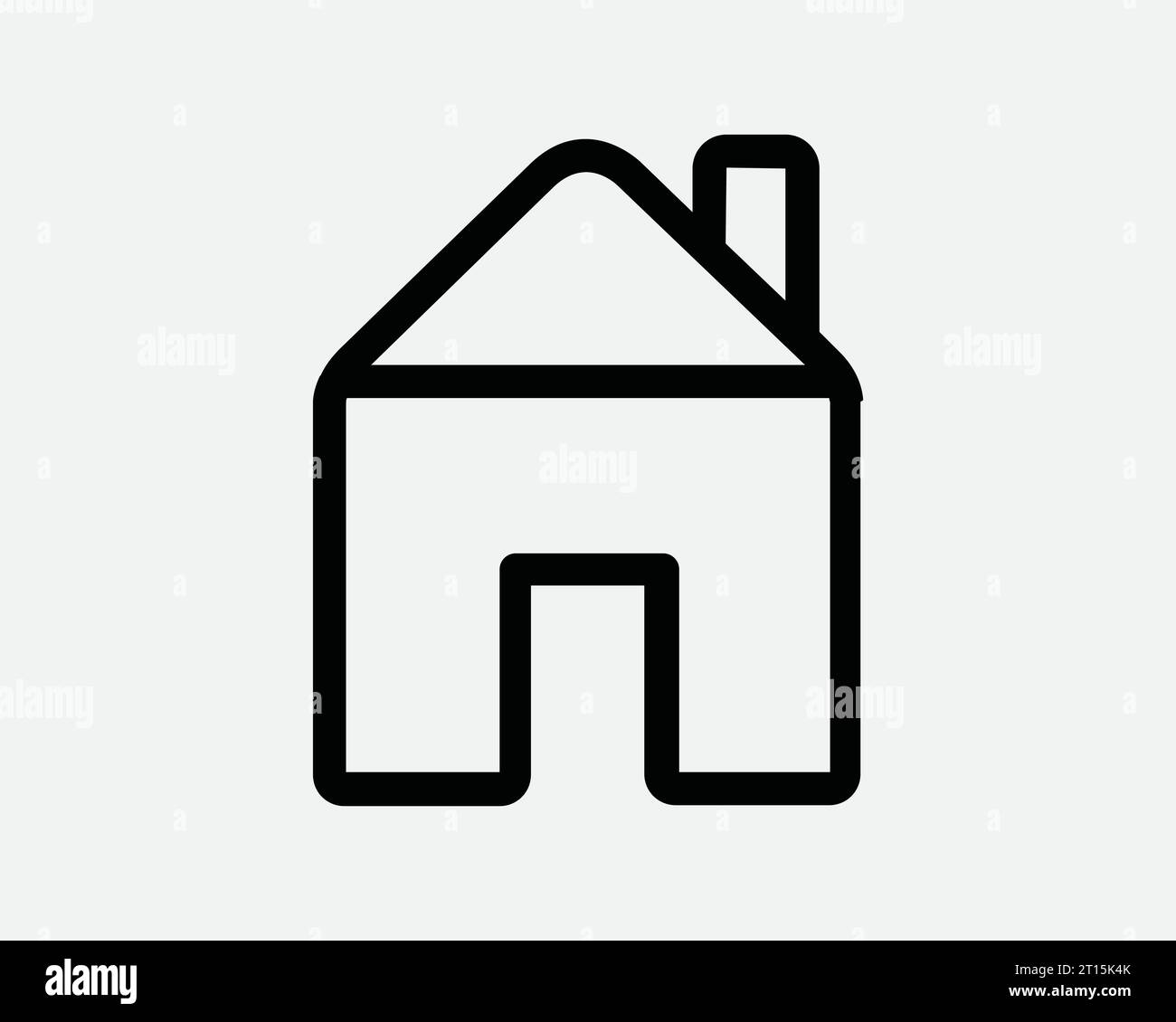 Haus Icon Haus Wohnung Gebäude Homepage Estate einfache Wohnung Wohnung Wohnung Wohnung Hypothek Schwarz weiß Umrisslinie Form Zeichen Symbol EPS Vektor Stock Vektor
