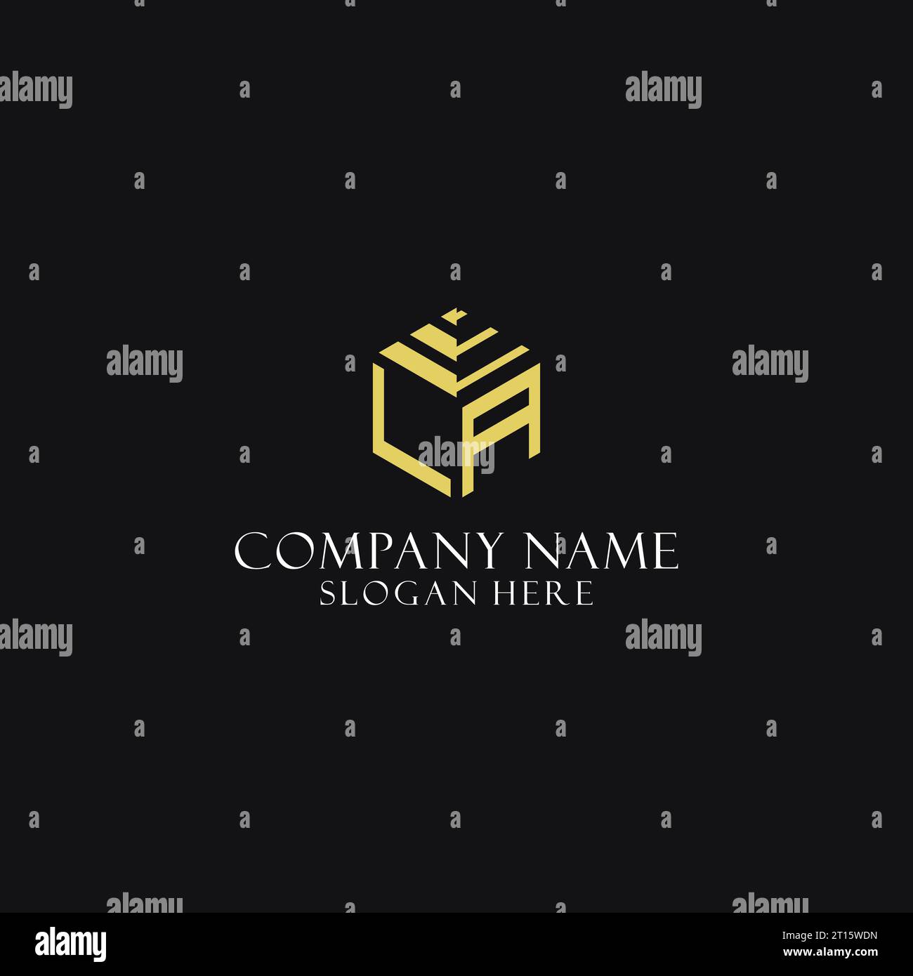 LA Initial Monogramm mit sechseckigem Logo und kreativem geometrischem Logo-Design Stock Vektor