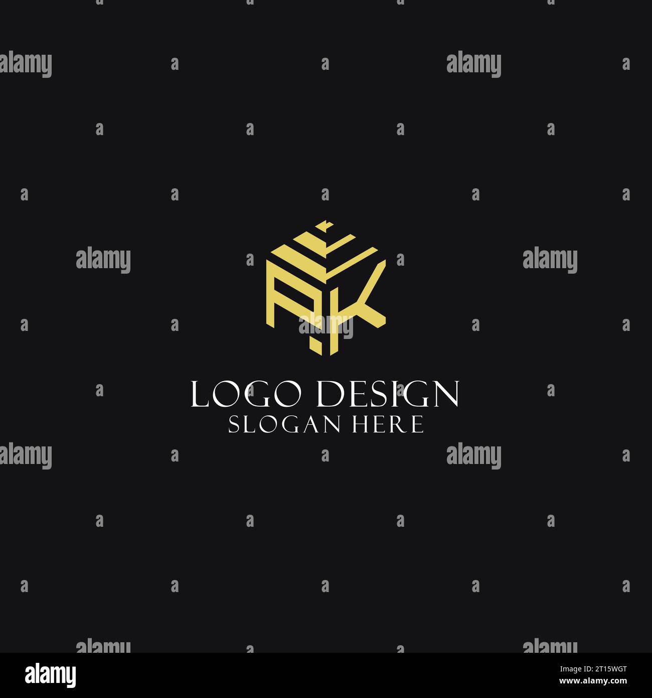 PK Initial Monogramm mit sechseckigem Logo und kreativem geometrischem Logo-Design Stock Vektor