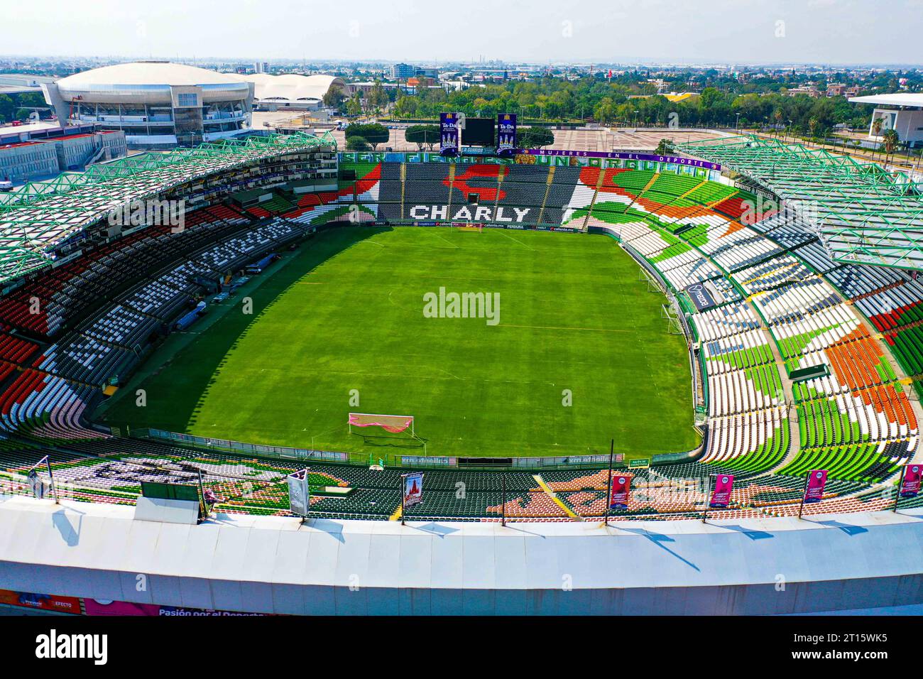 LeónStadion, Club LeónFußballstadion, aus der Vogelperspektive auf