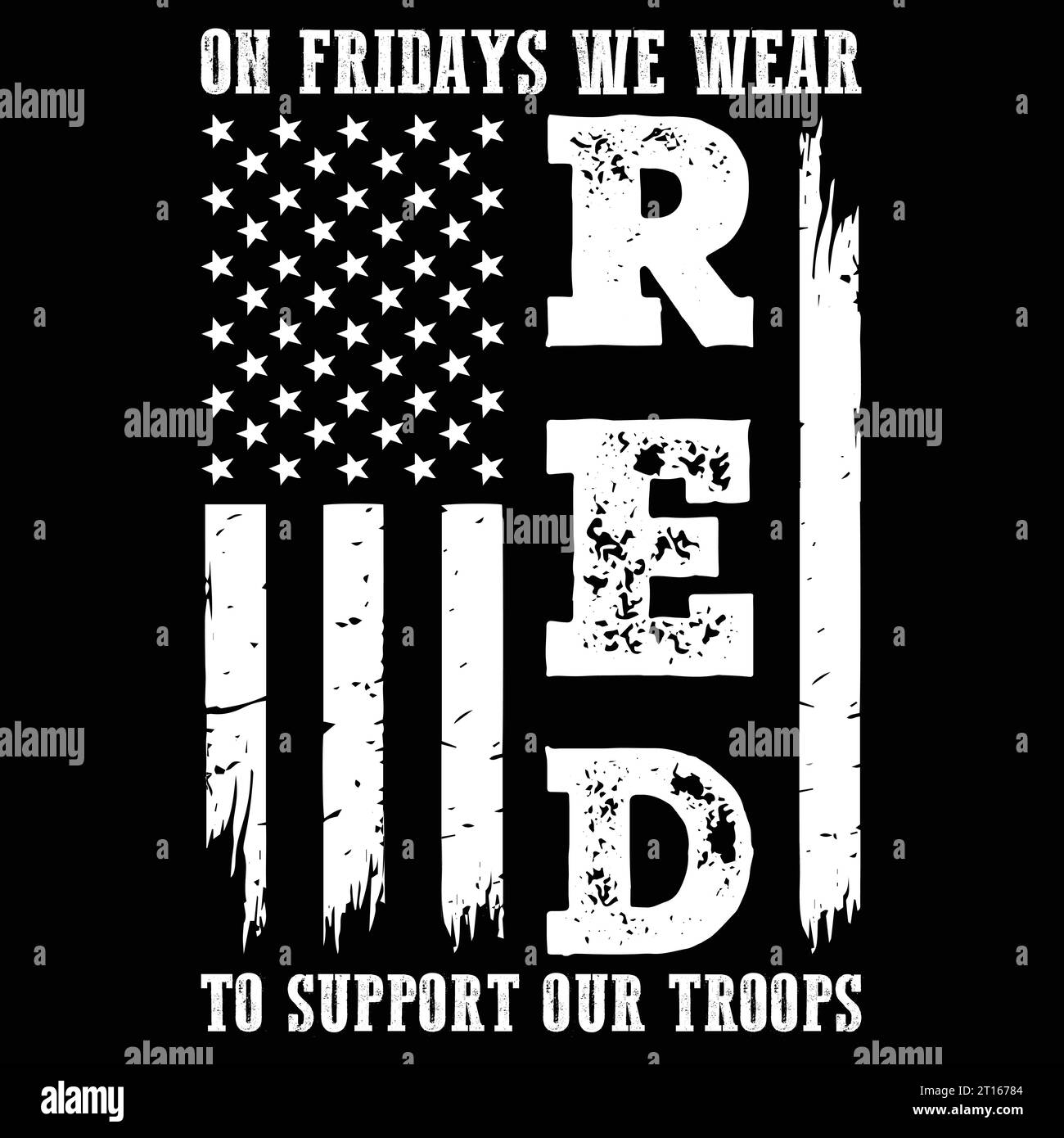 Freitags tragen wir Red to Support Our Truppe Red Friday Gift T-Shirt Stock Vektor