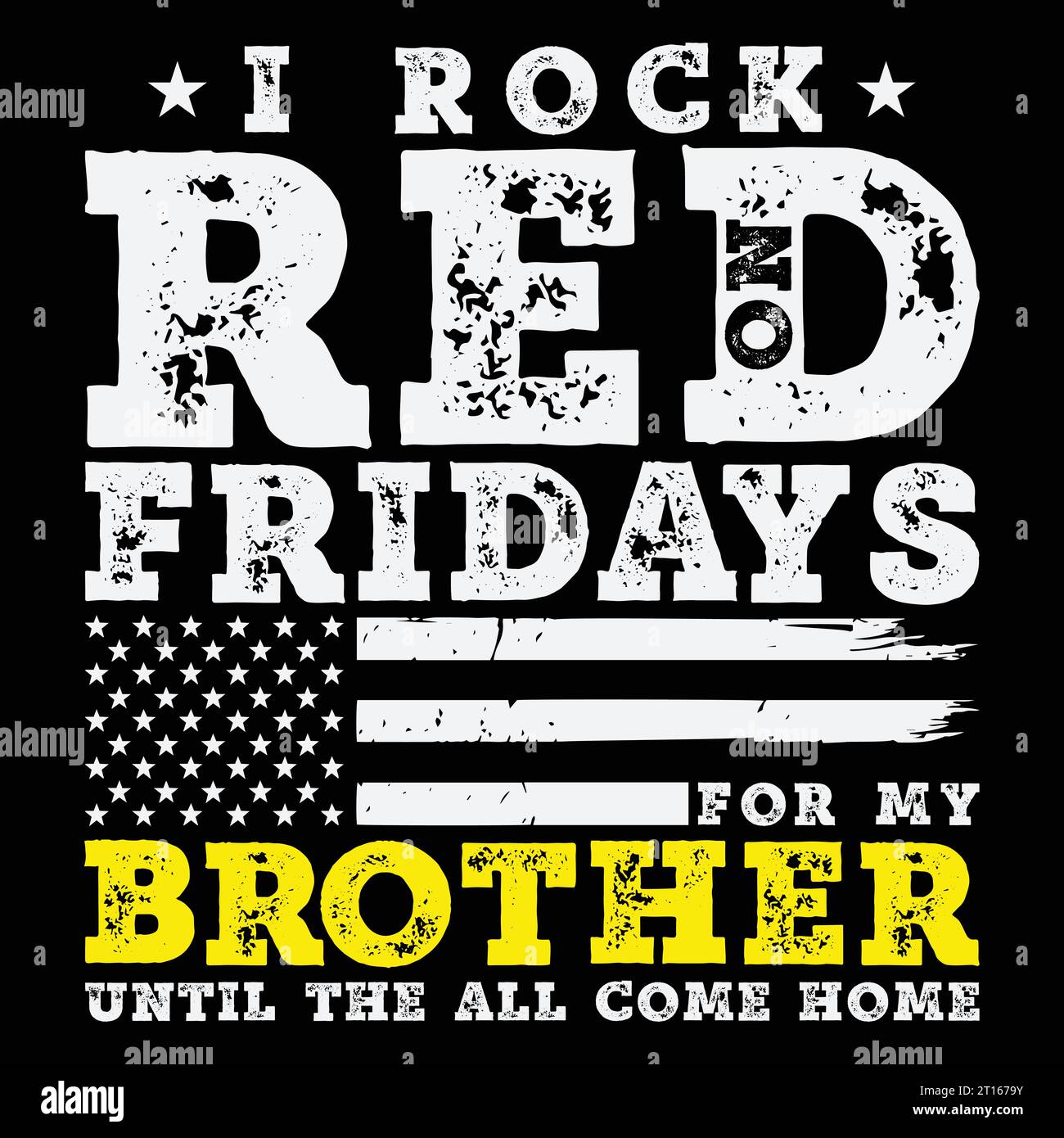 Red Friday Military Brother trägt Red for My Brother T-Shirt Stock Vektor