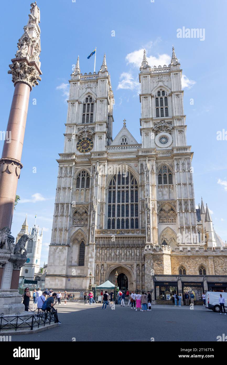Die Westfassade, Westminster Abbey, Deans Yard, City of Westminster, Greater London, England, Vereinigtes Königreich Stockfoto