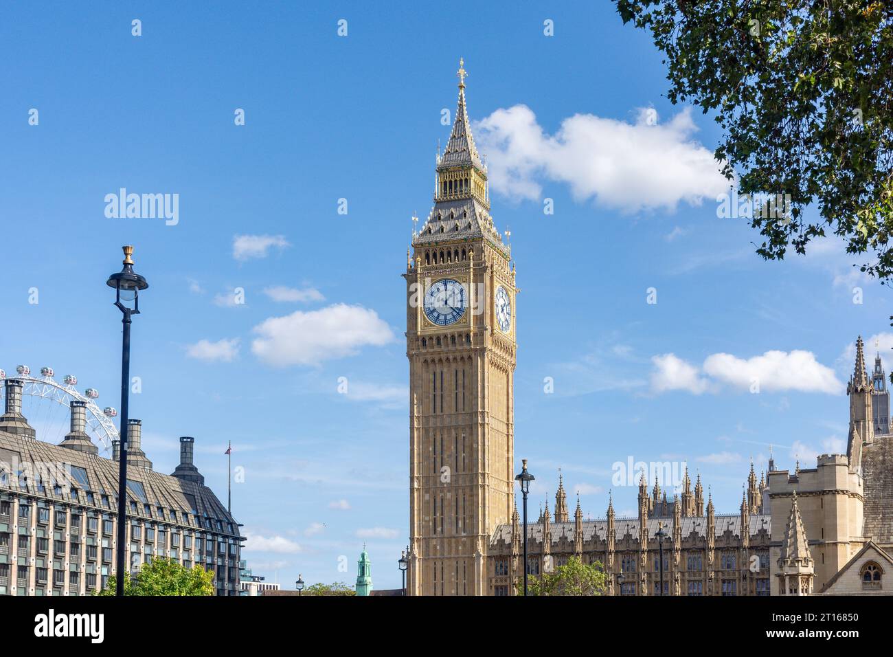 Big Ben und Houses of Parliament, Parliament Square, City of Westminster, Greater London, England, Vereinigtes Königreich Stockfoto