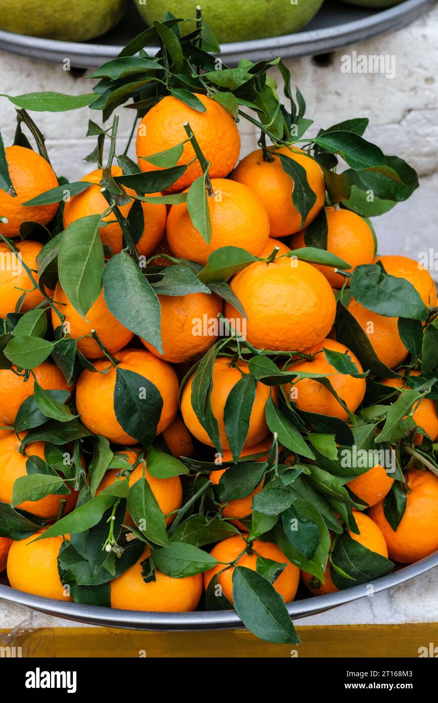 Can Tho, Vietnam. Markt Am Frühen Morgen. Orangen. Stockfoto
